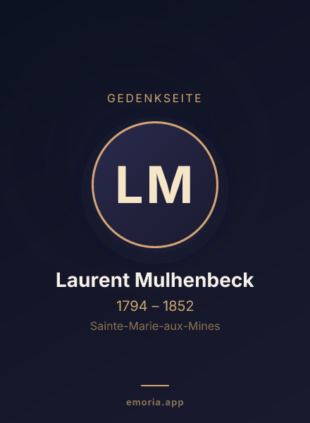 Gedenkportrait von Laurent Mulhenbeck