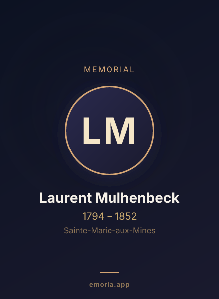 Memorial portrait of Laurent Mulhenbeck