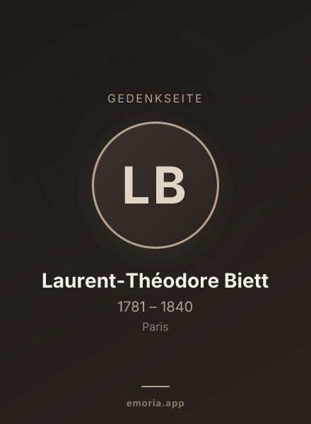 Gedenkportrait von Laurent-Théodore Biett