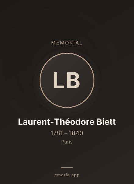 Memorial portrait of Laurent-Théodore Biett