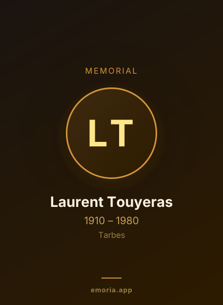 Memorial portrait of Laurent Touyeras