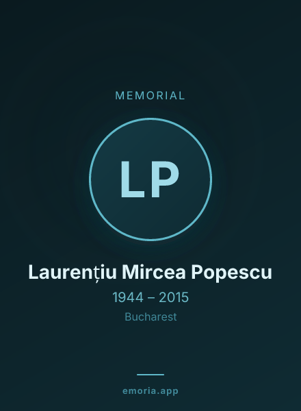 Memorial portrait of Laurențiu Mircea Popescu