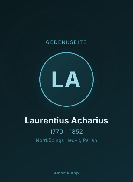 Gedenkportrait von Laurentius Acharius