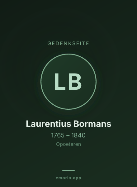 Gedenkportrait von Laurentius Bormans