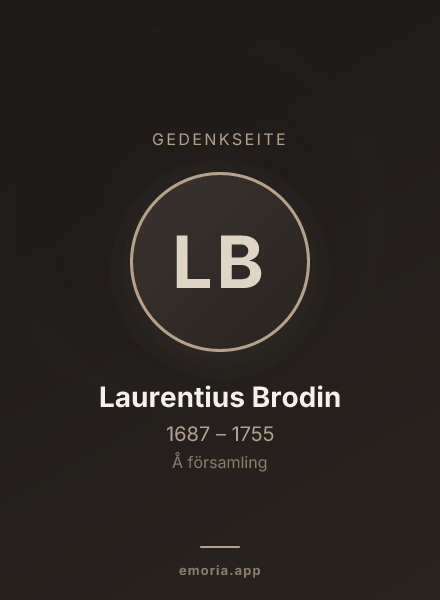 Gedenkportrait von Laurentius Brodin