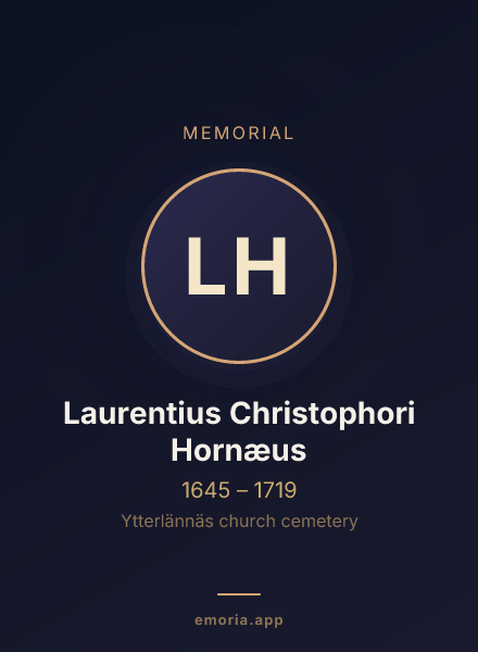 Memorial portrait of Laurentius Christophori Hornæus