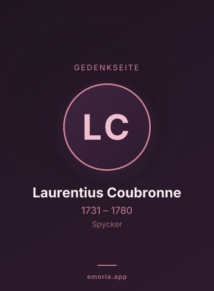 Gedenkportrait von Laurentius Coubronne