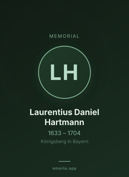 Memorial portrait of Laurentius Daniel Hartmann