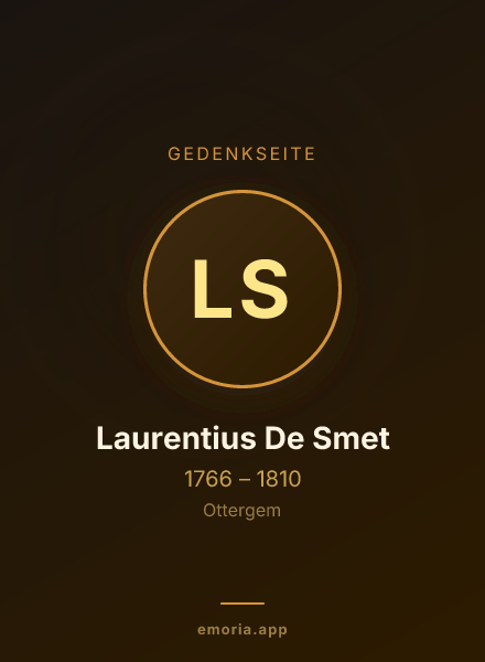 Gedenkportrait von Laurentius De Smet