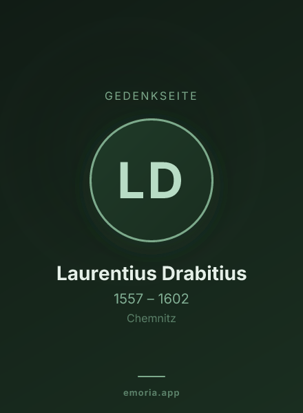 Gedenkportrait von Laurentius Drabitius