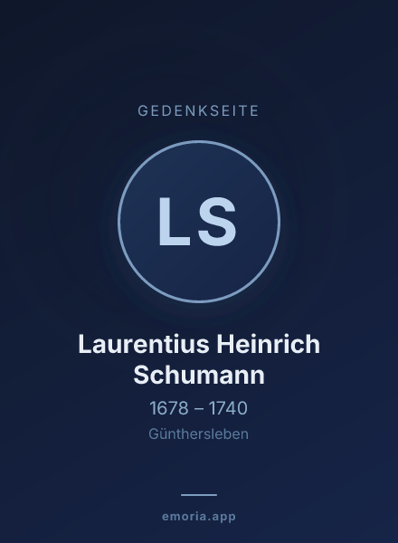 Gedenkportrait von Laurentius Heinrich Schumann