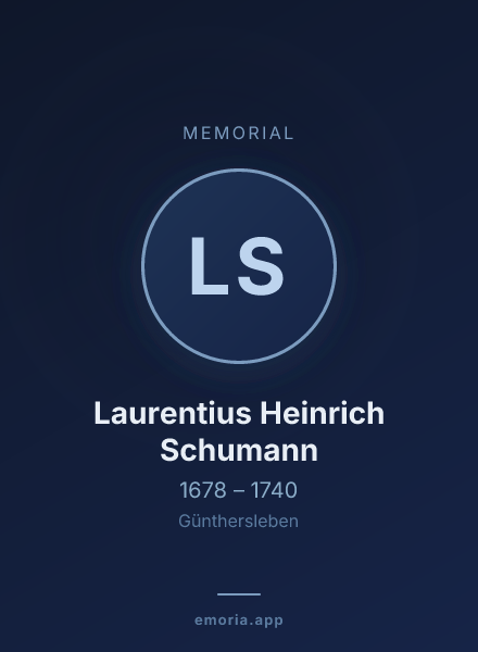 Memorial portrait of Laurentius Heinrich Schumann