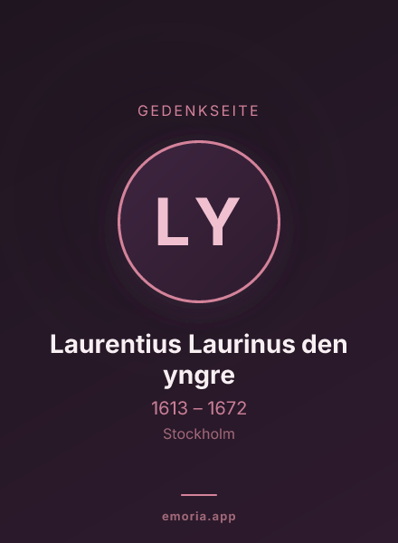 Gedenkportrait von Laurentius Laurinus den yngre