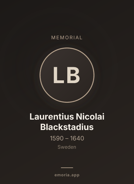 Memorial portrait of Laurentius Nicolai Blackstadius
