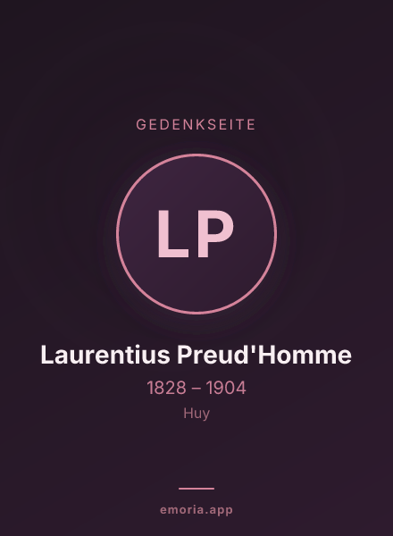 Gedenkportrait von Laurentius Preud'Homme