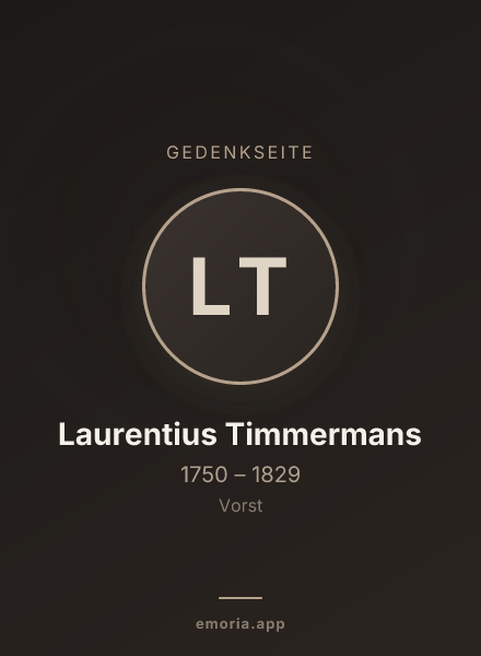 Gedenkportrait von Laurentius Timmermans