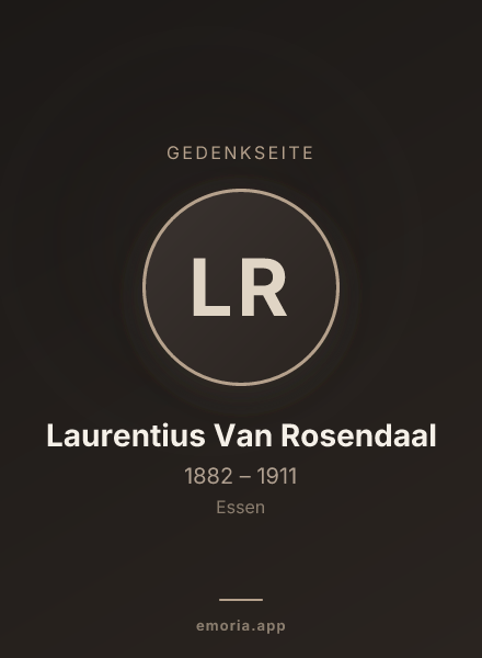 Gedenkportrait von Laurentius Van Rosendaal