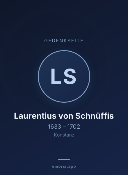 Gedenkportrait von Laurentius von Schnüffis