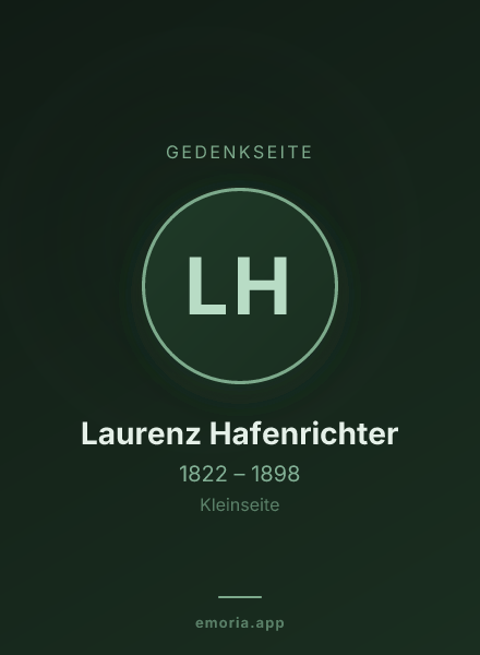 Gedenkportrait von Laurenz Hafenrichter