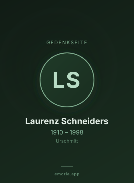 Gedenkportrait von Laurenz Schneiders