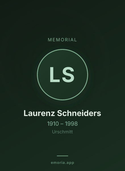 Memorial portrait of Laurenz Schneiders