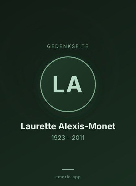 Gedenkportrait von Laurette Alexis-Monet