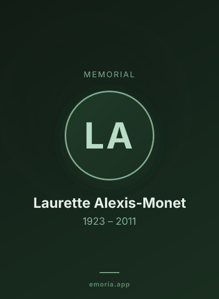 Memorial portrait of Laurette Alexis-Monet