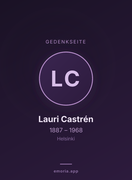 Gedenkportrait von Lauri Castrén