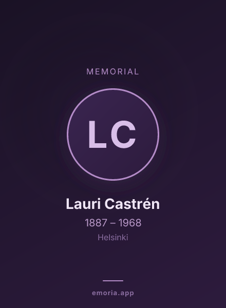 Memorial portrait of Lauri Castrén
