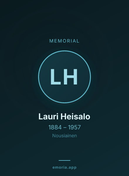 Memorial portrait of Lauri Heisalo