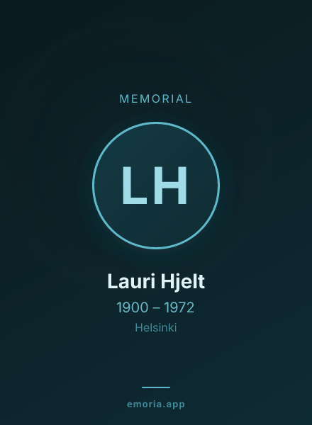 Memorial portrait of Lauri Hjelt