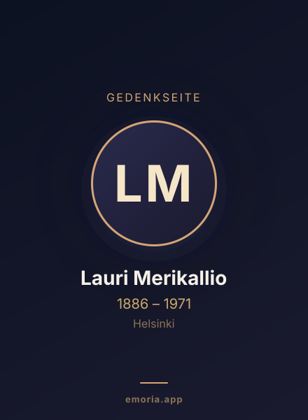 Gedenkportrait von Lauri Merikallio