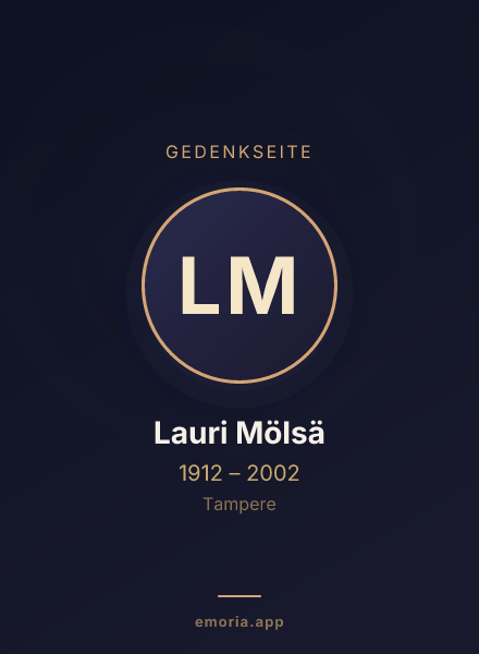 Gedenkportrait von Lauri Mölsä