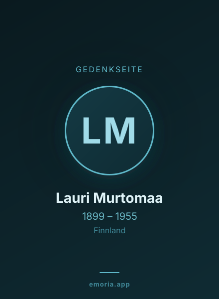 Gedenkportrait von Lauri Murtomaa