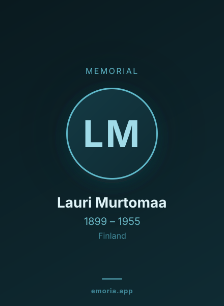 Memorial portrait of Lauri Murtomaa
