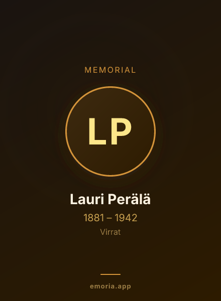 Memorial portrait of Lauri Perälä