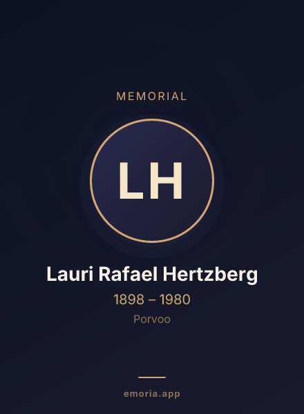Memorial portrait of Lauri Rafael Hertzberg