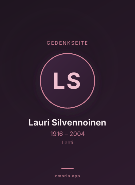 Gedenkportrait von Lauri Silvennoinen
