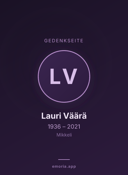 Gedenkportrait von Lauri Väärä