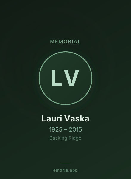 Memorial portrait of Lauri Vaska