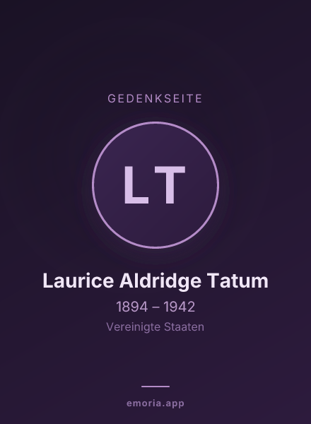 Gedenkportrait von Laurice Aldridge Tatum