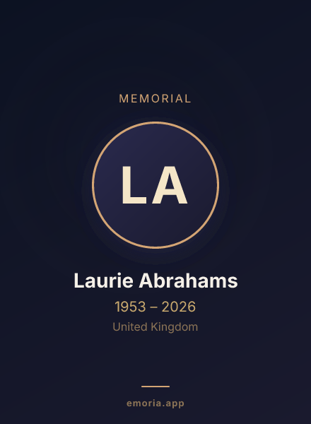 Memorial portrait of Laurie Abrahams