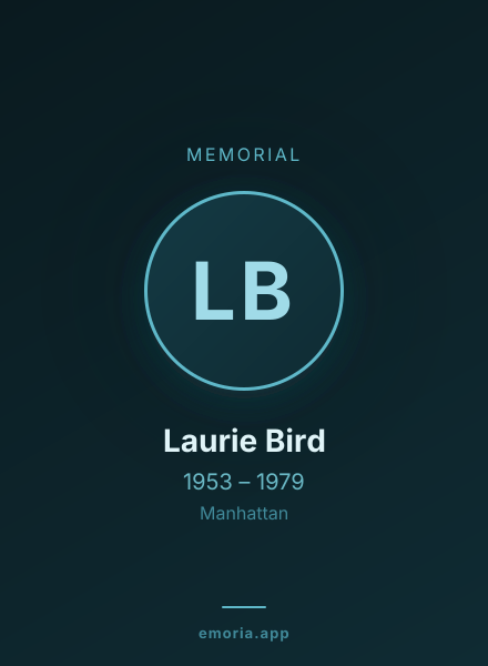 Memorial portrait of Laurie Bird