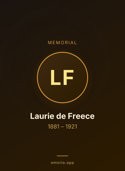 Memorial portrait of Laurie de Freece