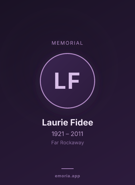 Memorial portrait of Laurie Fidee