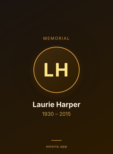 Memorial portrait of Laurie Harper