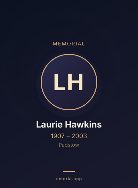 Memorial portrait of Laurie Hawkins