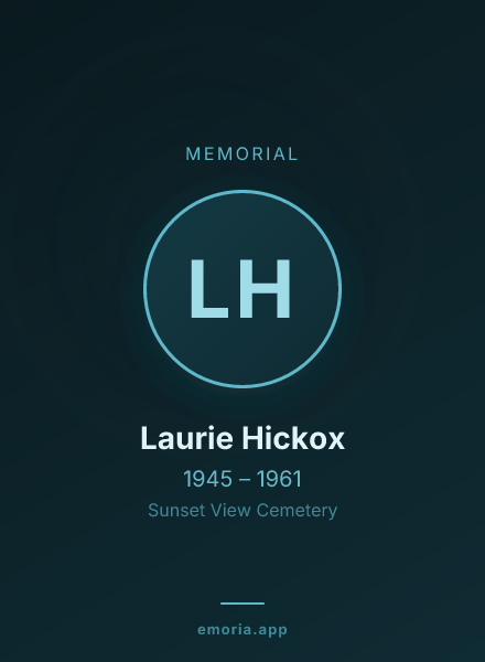 Memorial portrait of Laurie Hickox