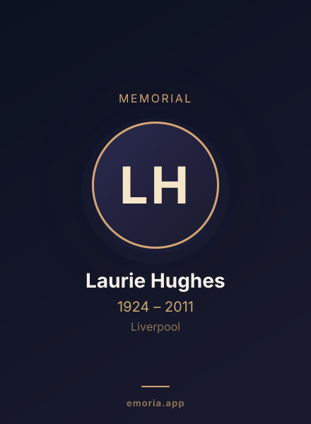 Memorial portrait of Laurie Hughes