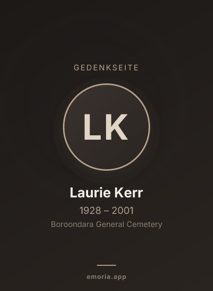 Gedenkportrait von Laurie Kerr